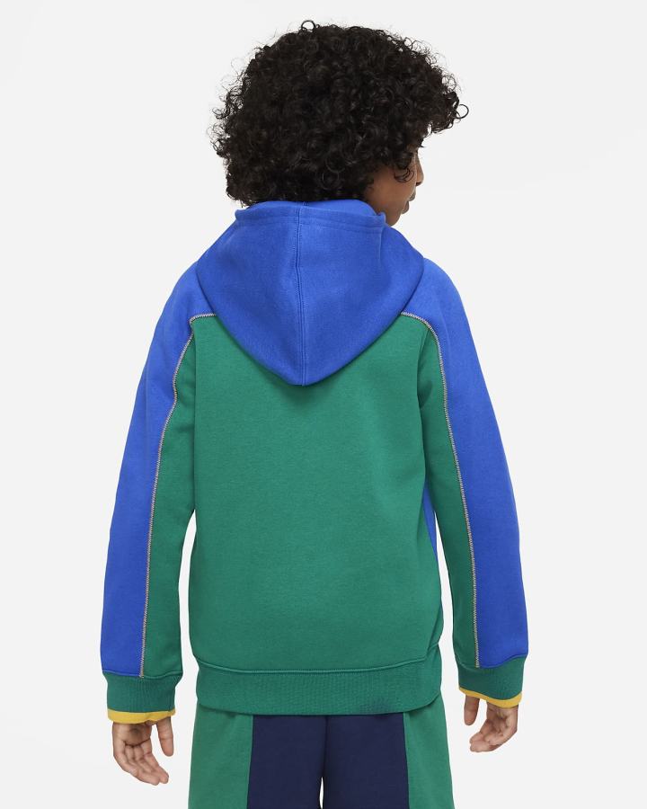Sudadera Con Capucha Nike Sportswear Kids Full-Zip Niño Azul Real Amarillo | LUCHG-3259