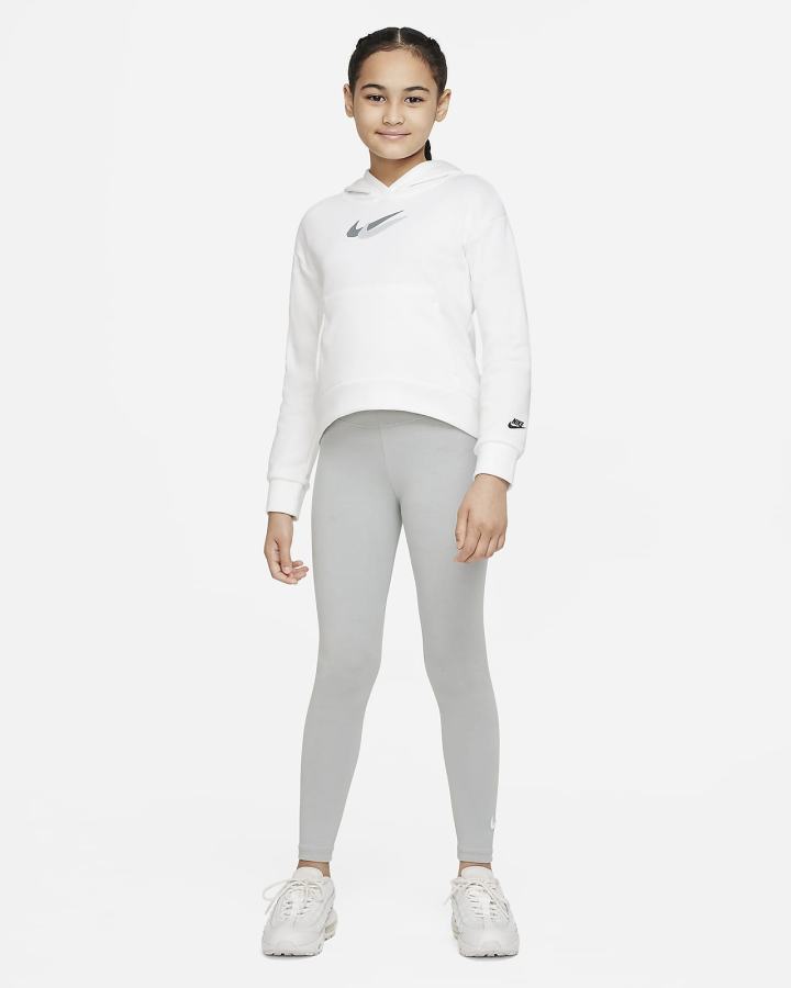 Sudadera Con Capucha Nike Sportswear Kids Fleece Niña Blancas Negras | LXHYP-3728