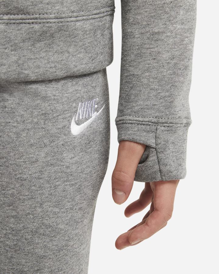 Sudadera Con Capucha Nike Sportswear Kids Full-Zip Niño Gris Oscuro Blancas | MGCBH-8132