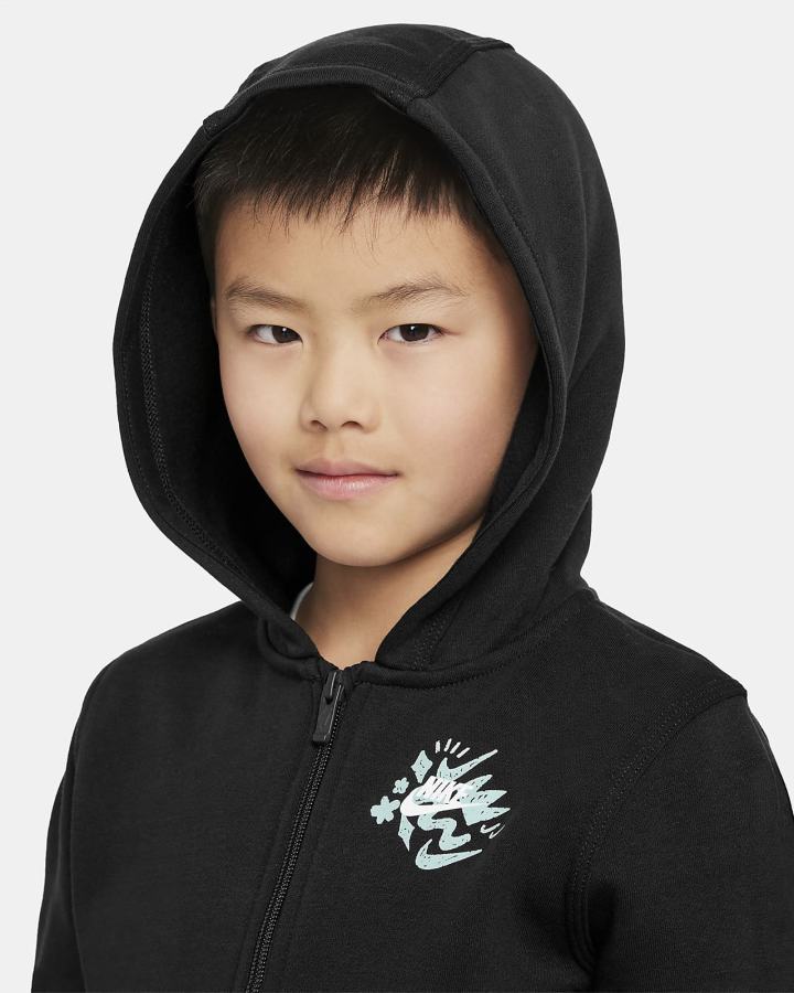 Sudadera Con Capucha Nike Sportswear Kids Full-Zip Niño Negras Verde Menta Blancas | NGHDB-5123