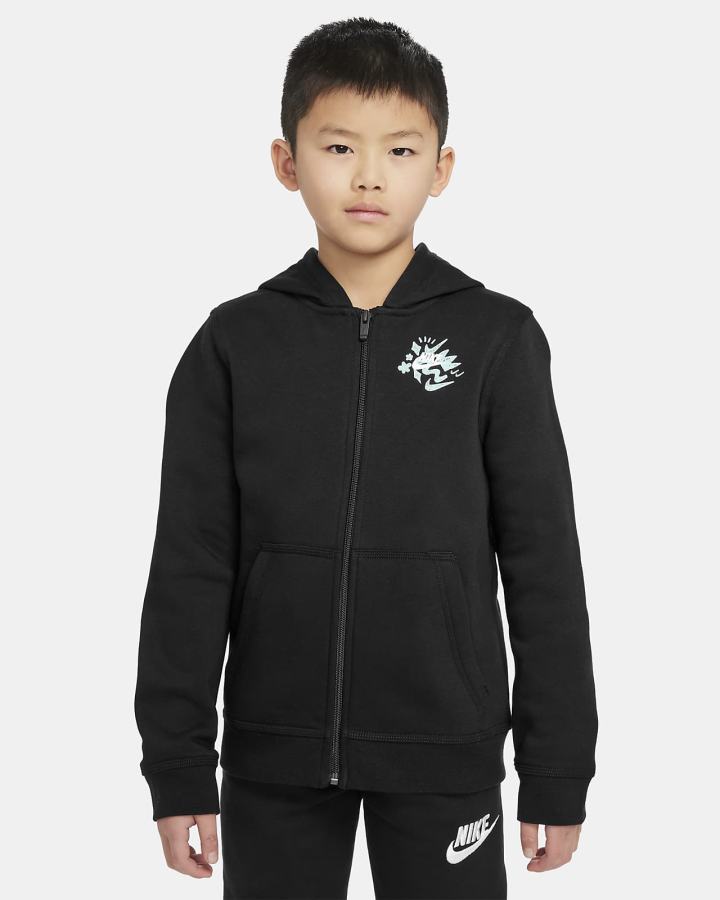 Sudadera Con Capucha Nike Sportswear Kids Full-Zip Niño Negras Verde Menta Blancas | NGHDB-5123