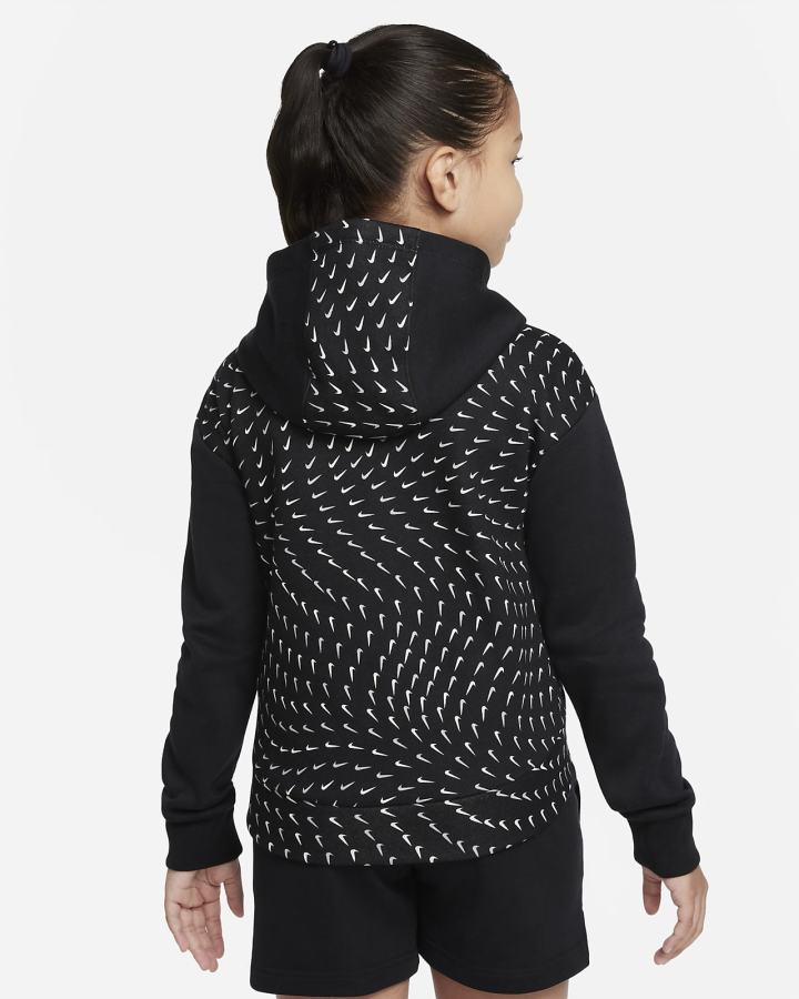 Sudadera Con Capucha Nike Sportswear Kids Printed Fleece Niña Negras Blancas | OPACY-2364
