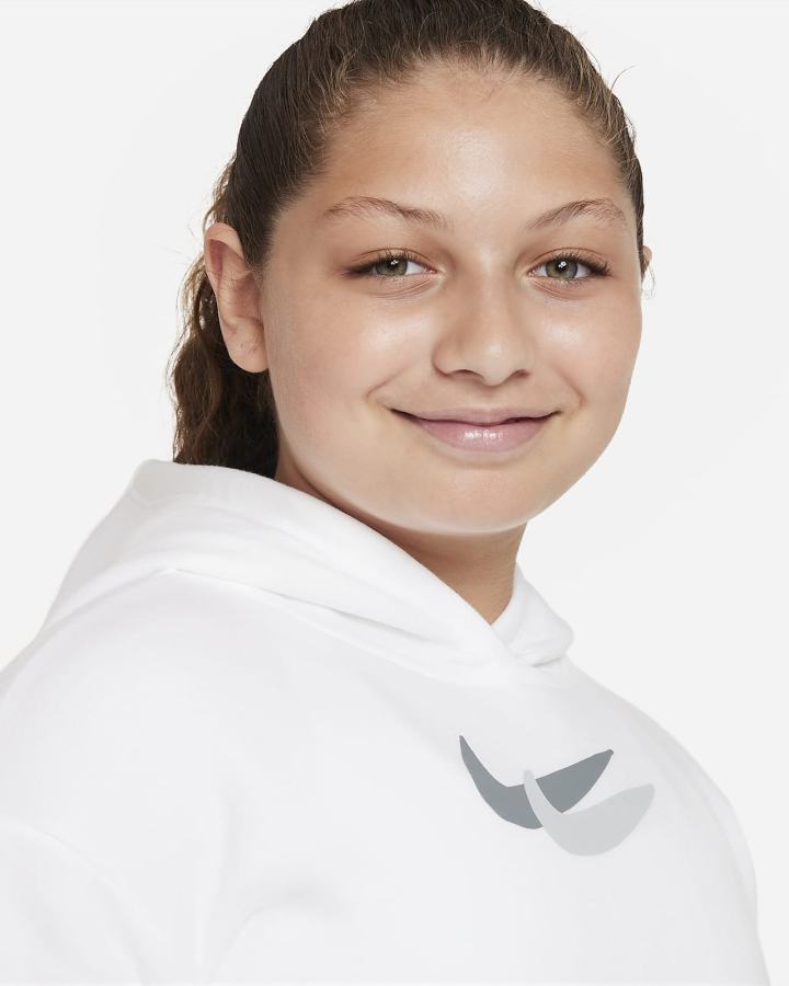 Sudadera Con Capucha Nike Sportswear Kids Fleece Niña Blancas Negras | QEYCL-4026