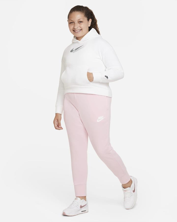Sudadera Con Capucha Nike Sportswear Kids Fleece Niña Blancas Negras | QEYCL-4026