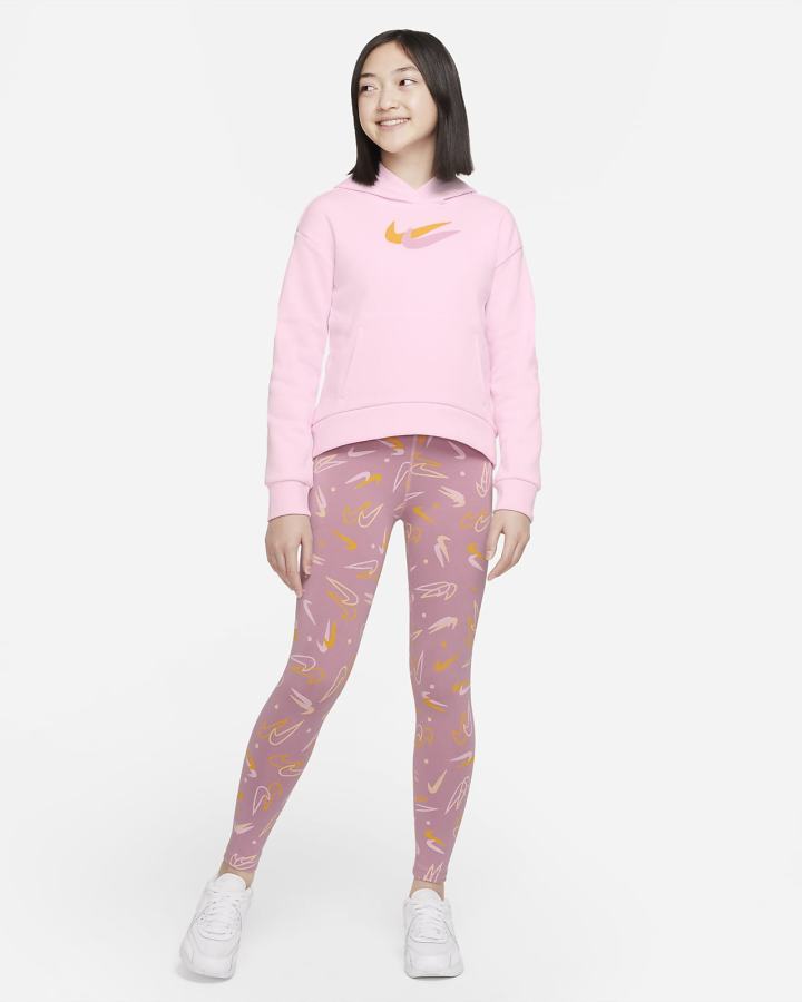 Sudadera Con Capucha Nike Sportswear Kids Fleece Niña Rosas Blancas | QEZPN-1078
