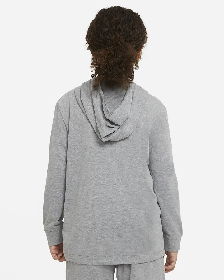 Sudadera Con Capucha Nike Sportswear Kids Full-Zip (Extended Size) Niño Gris Oscuro Negras | TNXRK-5762