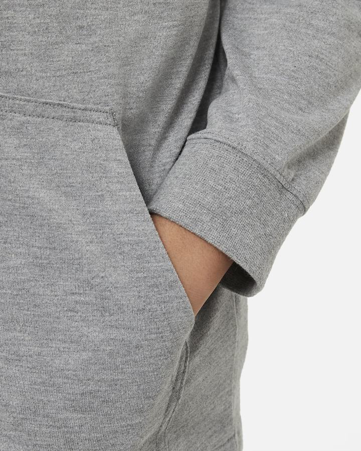 Sudadera Con Capucha Nike Sportswear Kids Full-Zip (Extended Size) Niño Gris Oscuro Negras | TNXRK-5762