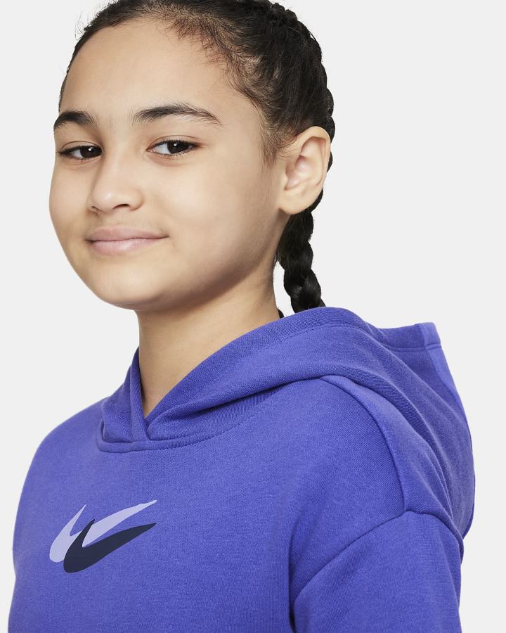 Sudadera Con Capucha Nike Sportswear Kids Fleece Niña Blancas | UXLOM-7485