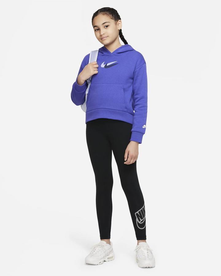 Sudadera Con Capucha Nike Sportswear Kids Fleece Niña Blancas | UXLOM-7485