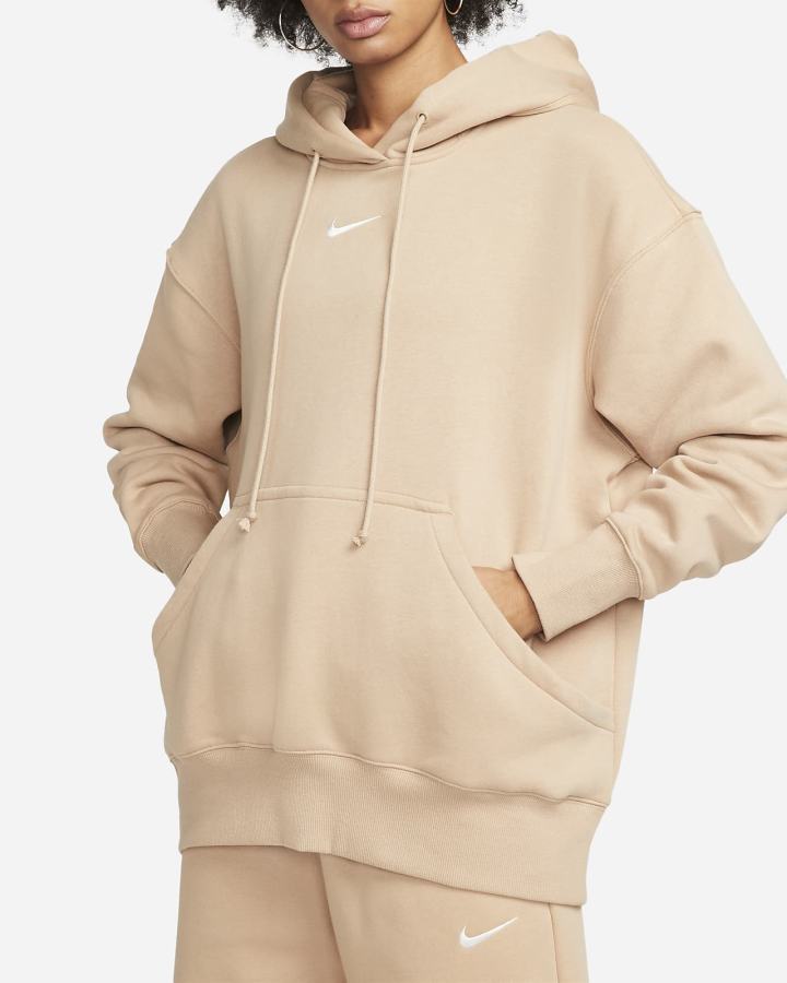 Sudadera Con Capucha Nike Sportswear Phoenix Fleece Oversized Mujer Beige | DVKNS-6084