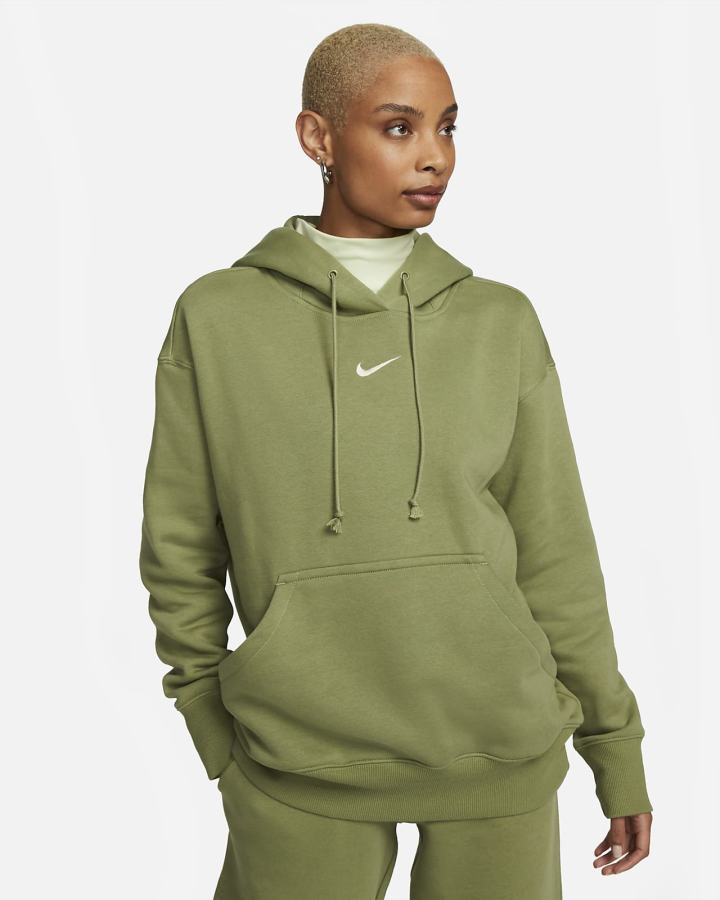 Sudadera Con Capucha Nike Sportswear Phoenix Fleece Oversized Mujer Verde | JGBCZ-3601