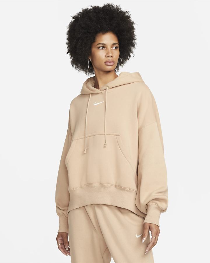 Sudadera Con Capucha Nike Sportswear Phoenix Fleece Over-Oversized Mujer Beige | NLACG-8530