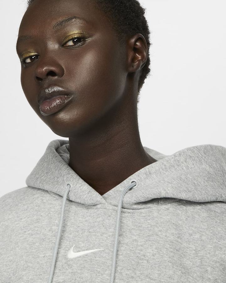 Sudadera Con Capucha Nike Sportswear Phoenix Fleece Oversized Mujer Gris Oscuro | RJVSK-1629