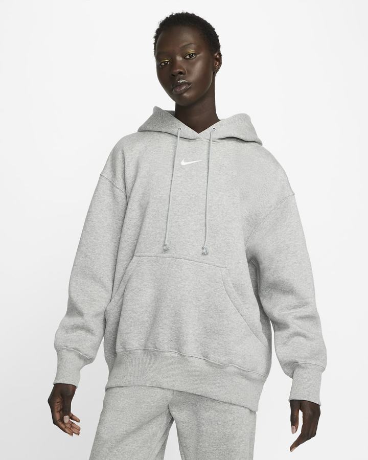 Sudadera Con Capucha Nike Sportswear Phoenix Fleece Oversized Mujer Gris Oscuro | RJVSK-1629
