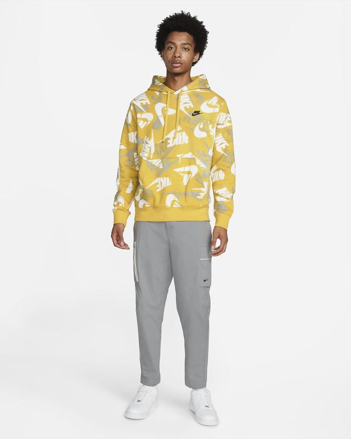 Sudadera Con Capucha Nike Sportswear Sport Essentials+ Allover Print Hombre Negras | LDNJG-0657