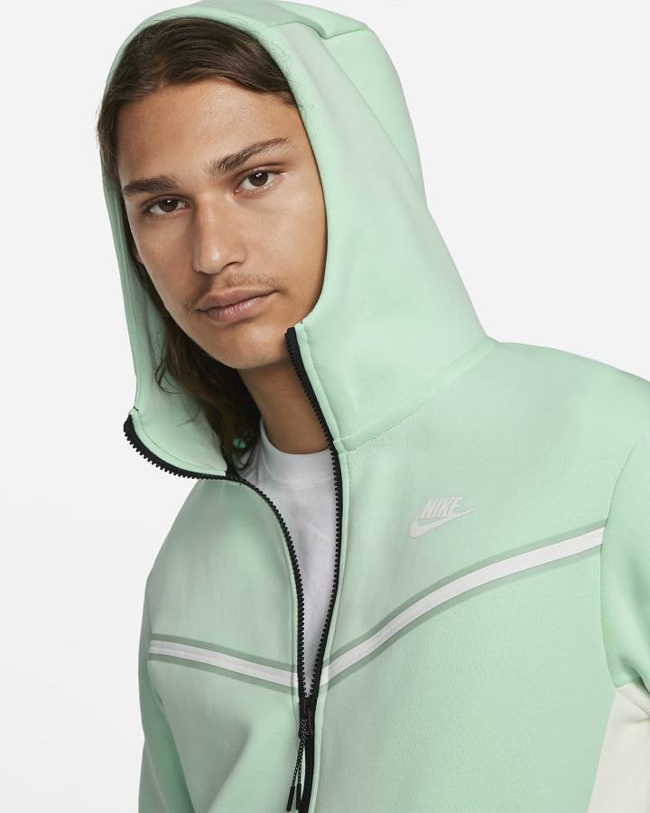 Sudadera Con Capucha Nike Sportswear Tech Fleece Full-Zip Hombre Verde Menta | AOFXJ-3075