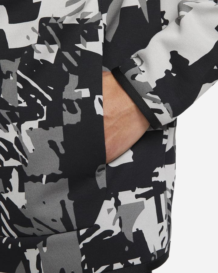 Sudadera Con Capucha Nike Sportswear Tech Fleece Full-Zip Hombre Gris Claro Negras | APEQN-2679