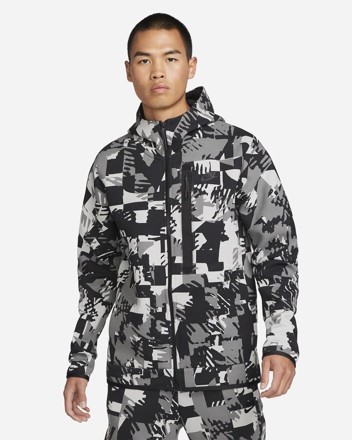 Sudadera Con Capucha Nike Sportswear Tech Fleece Full-Zip Hombre Gris Claro Negras | APEQN-2679