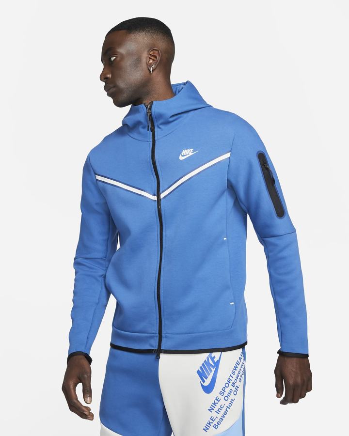 Sudadera Con Capucha Nike Sportswear Tech Fleece Full-Zip Hombre Azules Oscuro Beige Claro | BVKJH-7243