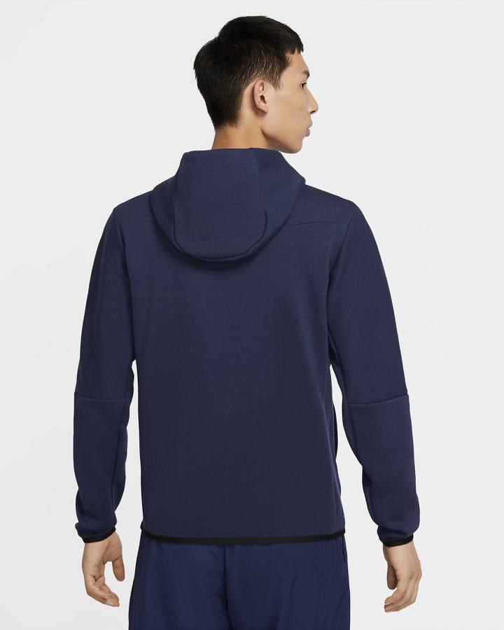 Sudadera Con Capucha Nike Sportswear Tech Fleece Full-Zip Hombre Azul Marino Negras | DLTAS-8560