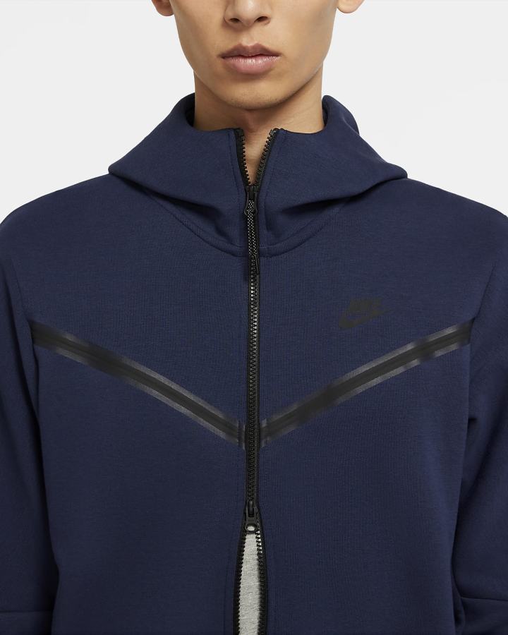 Sudadera Con Capucha Nike Sportswear Tech Fleece Full-Zip Hombre Azul Marino Negras | DLTAS-8560