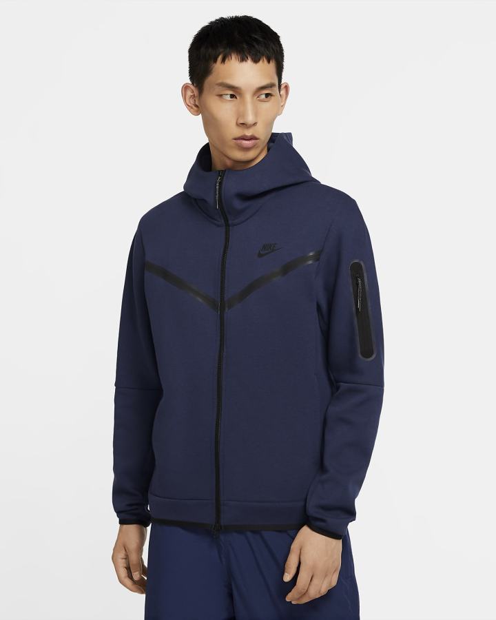 Sudadera Con Capucha Nike Sportswear Tech Fleece Full-Zip Hombre Azul Marino Negras | DLTAS-8560