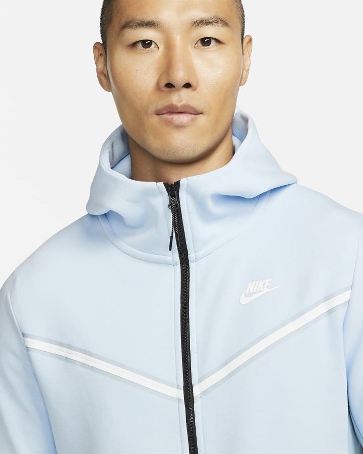 Sudadera Con Capucha Nike Sportswear Tech Fleece Full-Zip Hombre Azules Blancas | DYXML-9604