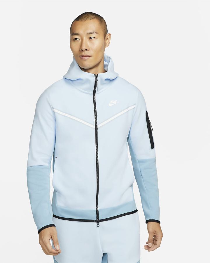 Sudadera Con Capucha Nike Sportswear Tech Fleece Full-Zip Hombre Azules Blancas | DYXML-9604