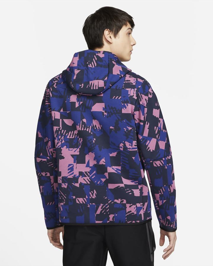 Sudadera Con Capucha Nike Sportswear Tech Fleece Full-Zip Hombre Burdeos Claro Obsidian Negras | HADZK-3862
