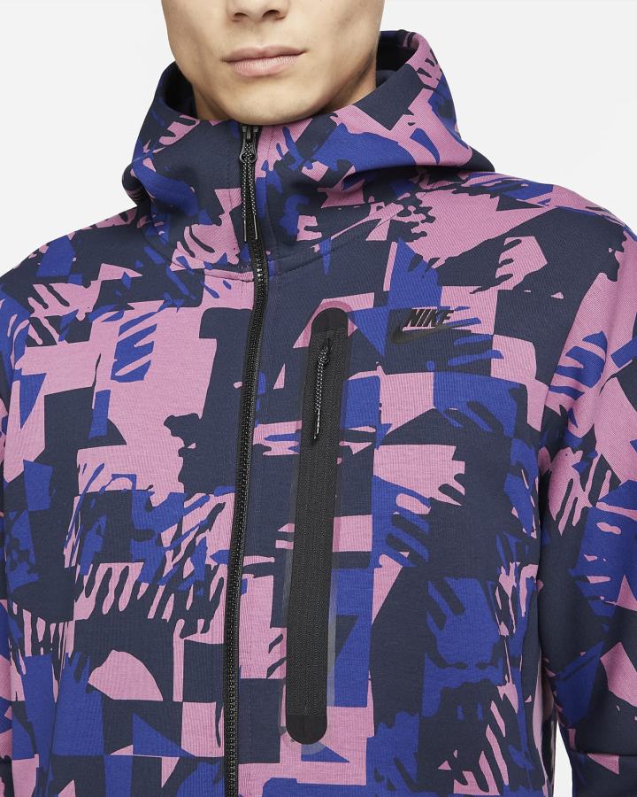 Sudadera Con Capucha Nike Sportswear Tech Fleece Full-Zip Hombre Burdeos Claro Obsidian Negras | HADZK-3862
