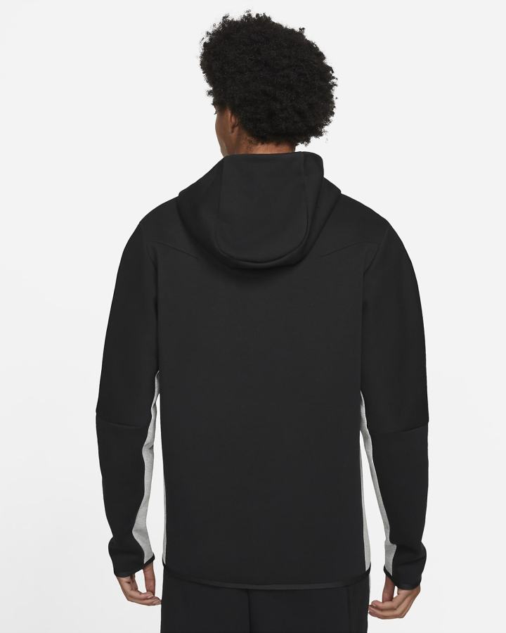 Sudadera Con Capucha Nike Sportswear Tech Fleece Full-Zip Hombre Negras Gris Oscuro Blancas | KXJWT-1437
