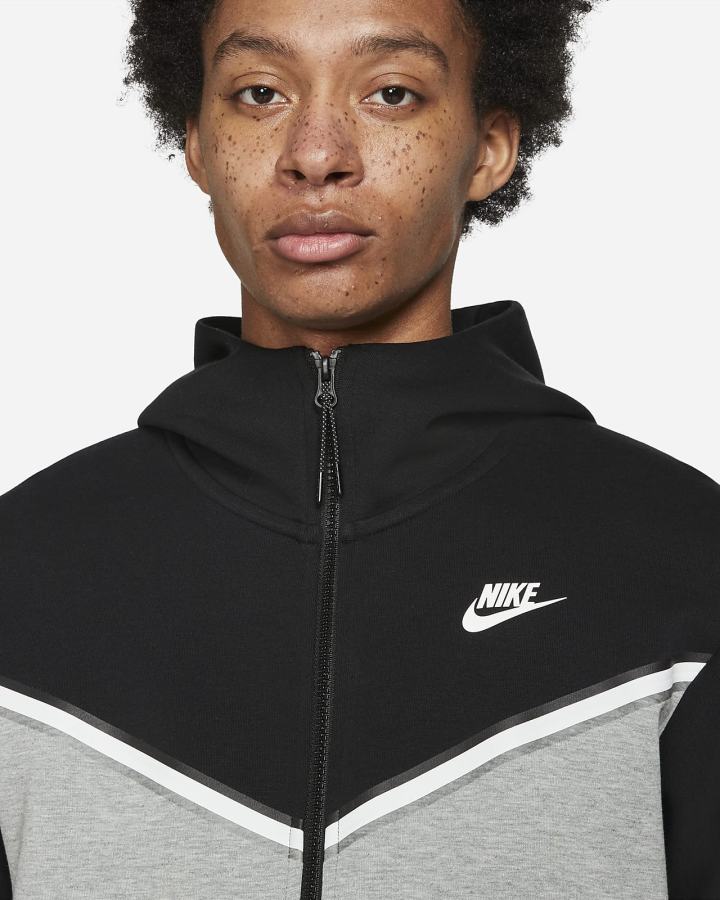 Sudadera Con Capucha Nike Sportswear Tech Fleece Full-Zip Hombre Negras Gris Oscuro Blancas | KXJWT-1437