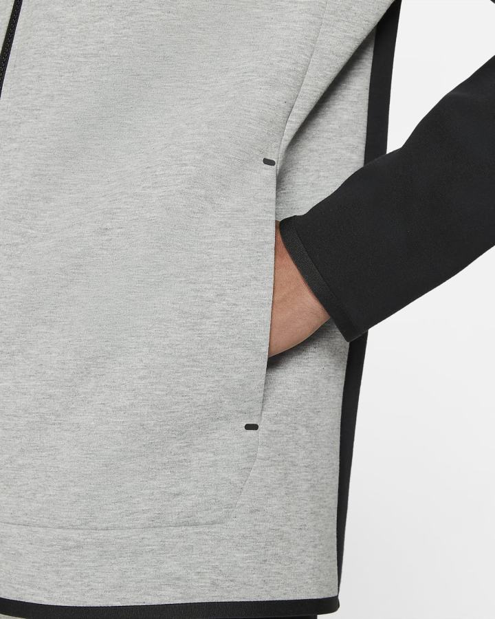 Sudadera Con Capucha Nike Sportswear Tech Fleece Full-Zip Hombre Negras Gris Oscuro Blancas | KXJWT-1437