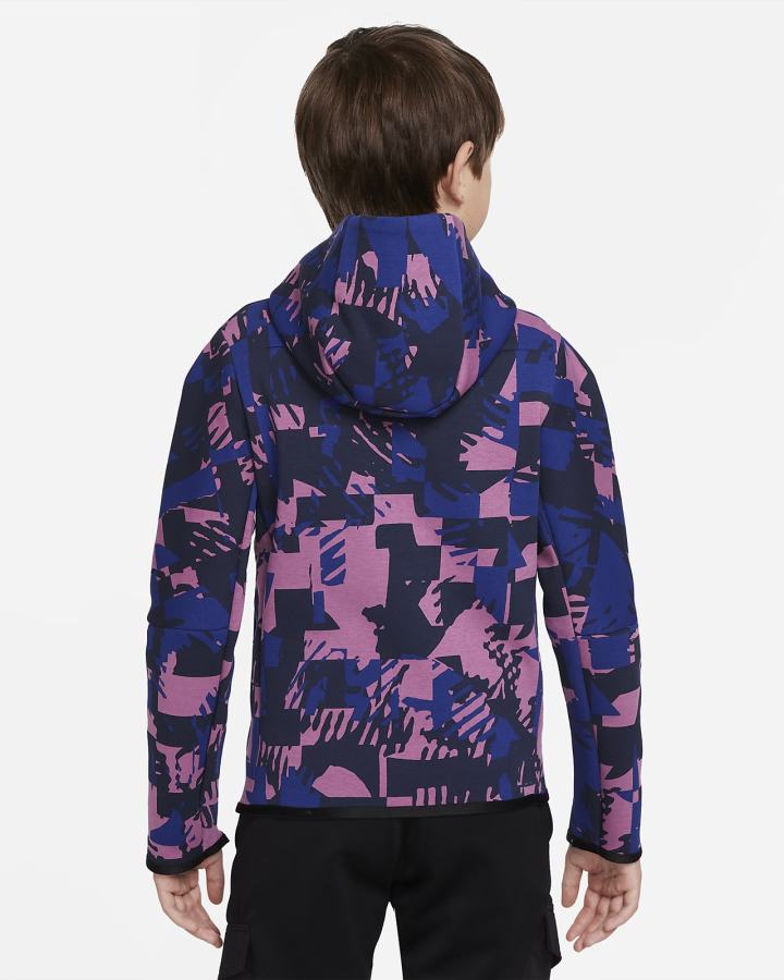 Sudadera Con Capucha Nike Sportswear Tech Fleece Kids Niño Burdeos Claro Obsidian Negras | MGVBE-5304