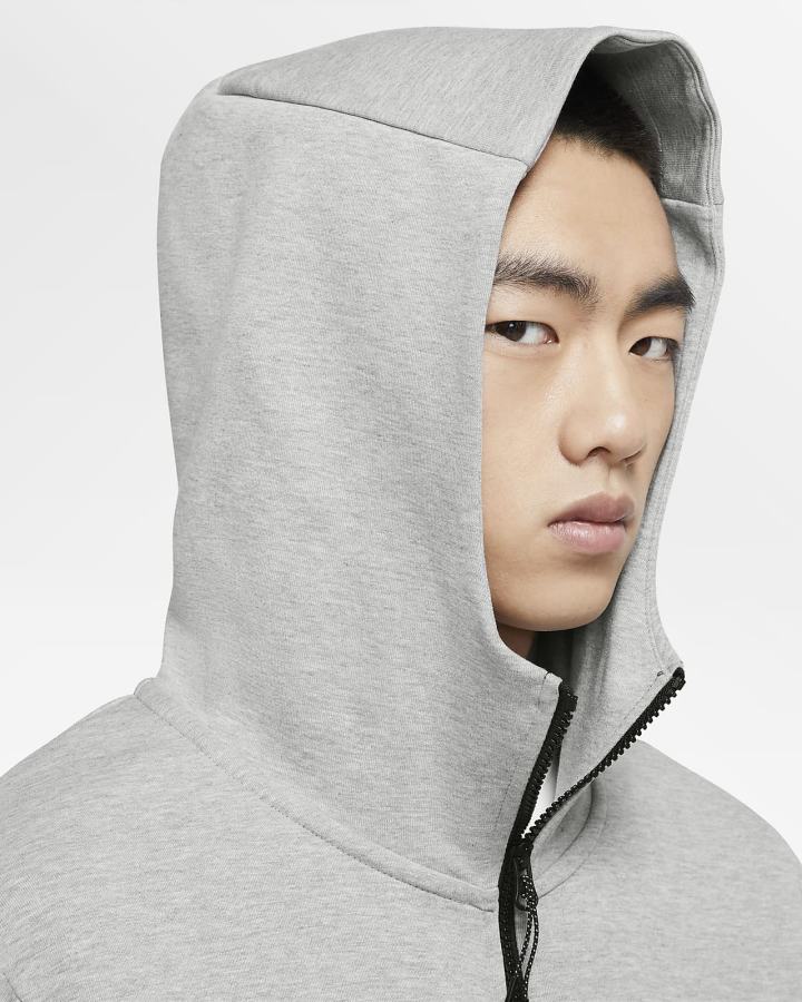 Sudadera Con Capucha Nike Sportswear Tech Fleece Full-Zip Hombre Gris Oscuro Negras | PERBT-7429