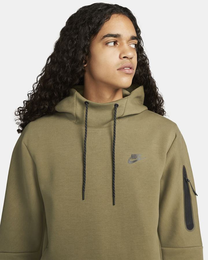 Sudadera Con Capucha Nike Sportswear Tech Fleece Hombre Verde Oliva Negras | QFPUJ-8402