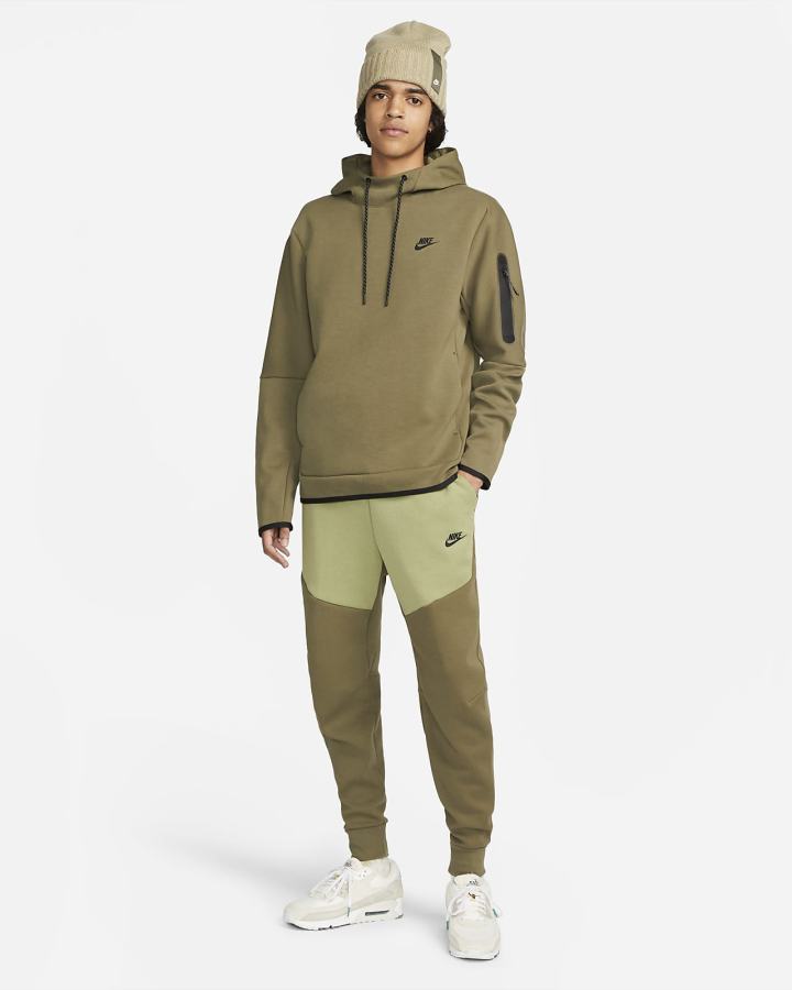 Sudadera Con Capucha Nike Sportswear Tech Fleece Hombre Verde Oliva Negras | QFPUJ-8402