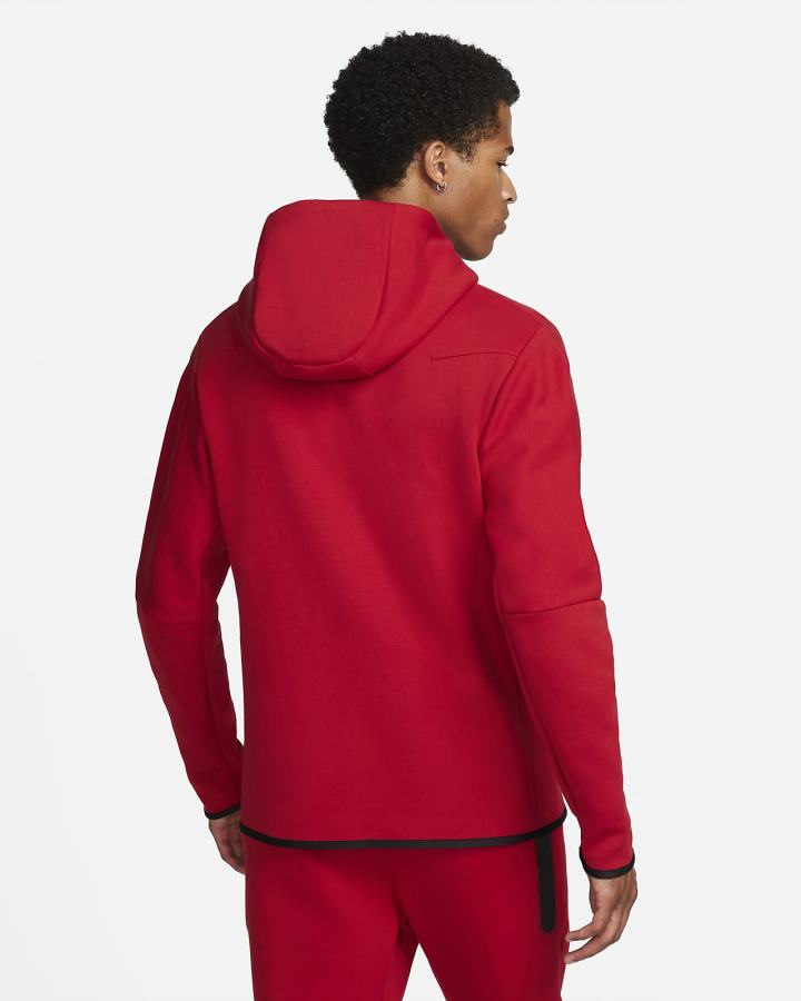 Sudadera Con Capucha Nike Sportswear Tech Fleece Full-Zip Hombre Rojas Negras | UYFIH-5682
