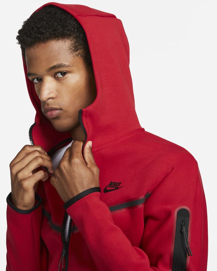 Sudadera Con Capucha Nike Sportswear Tech Fleece Full-Zip Hombre Rojas Negras | UYFIH-5682