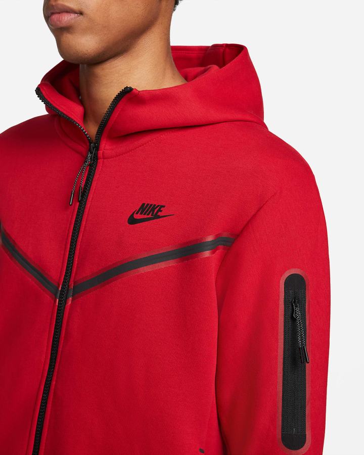 Sudadera Con Capucha Nike Sportswear Tech Fleece Full-Zip Hombre Rojas Negras | UYFIH-5682