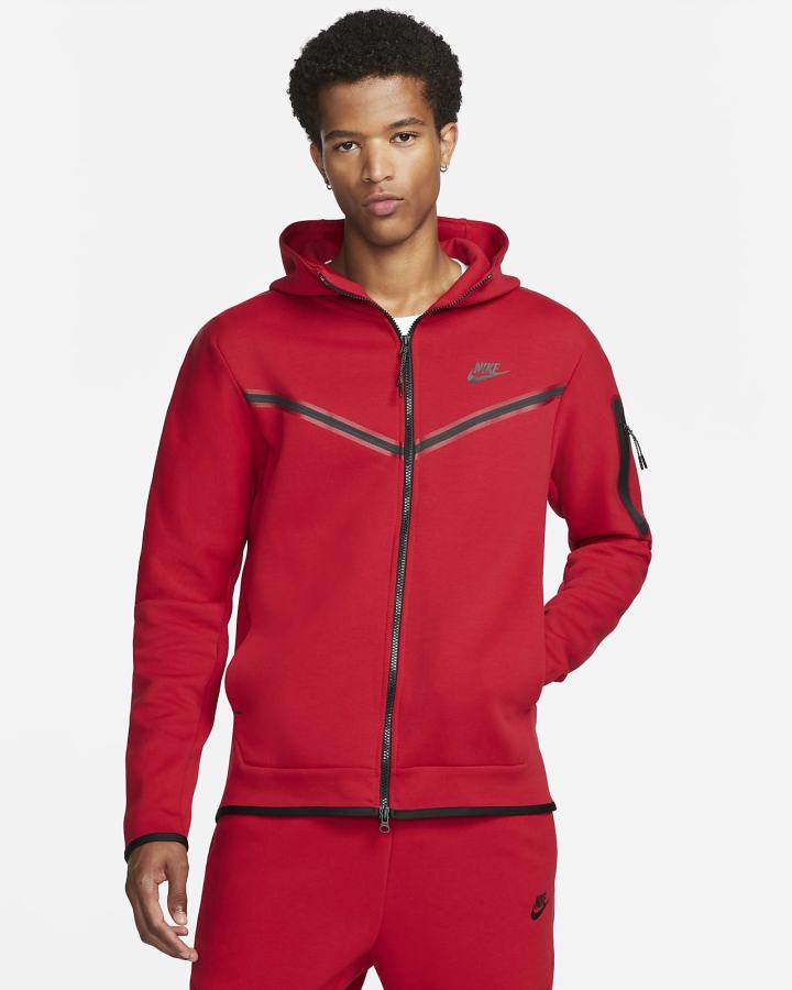 Sudadera Con Capucha Nike Sportswear Tech Fleece Full-Zip Hombre Rojas Negras | UYFIH-5682