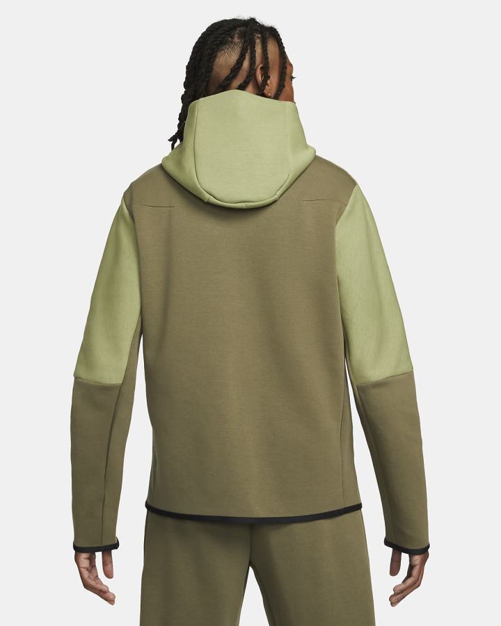 Sudadera Con Capucha Nike Sportswear Tech Fleece Full-Zip Hombre Verde Oliva Negras | WXPDN-8723