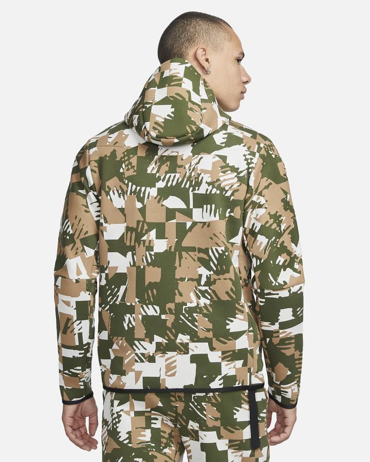Sudadera Con Capucha Nike Sportswear Tech Fleece Full-Zip Hombre Beige Claro Verde Negras | XLUOV-2493