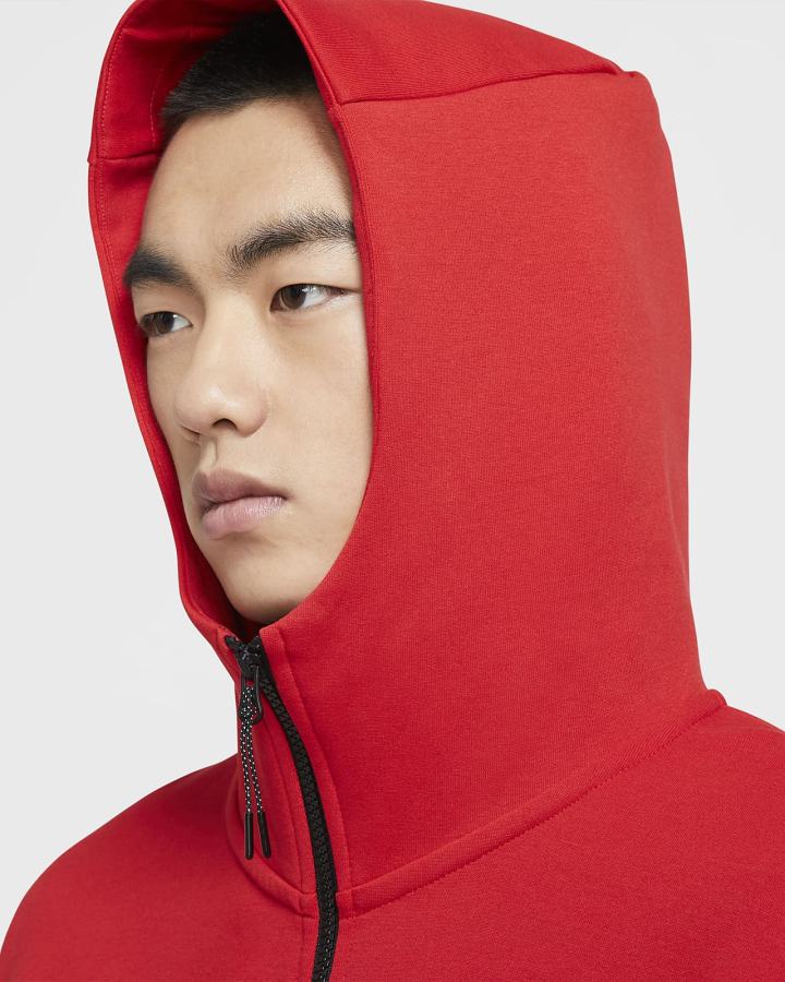 Sudadera Con Capucha Nike Sportswear Tech Fleece Full-Zip Hombre Rojas Negras | XZSDO-2513