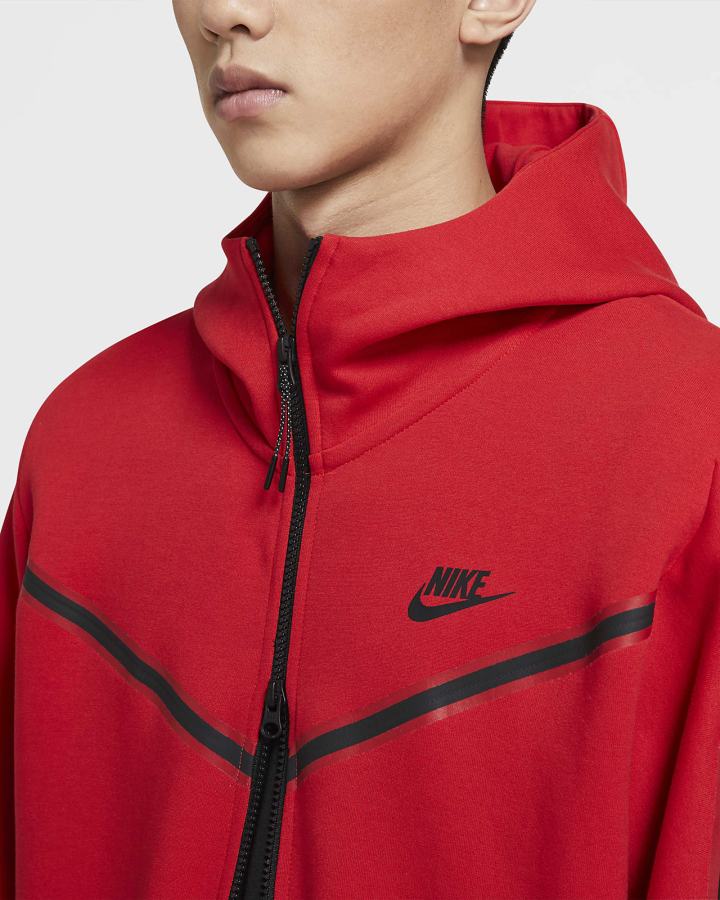 Sudadera Con Capucha Nike Sportswear Tech Fleece Full-Zip Hombre Rojas Negras | XZSDO-2513