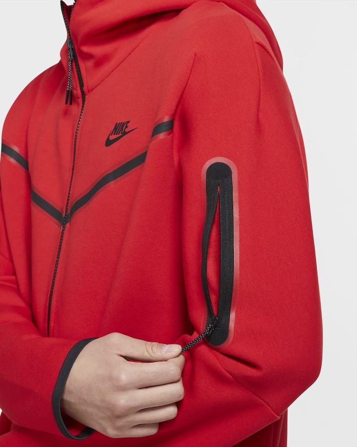 Sudadera Con Capucha Nike Sportswear Tech Fleece Full-Zip Hombre Rojas Negras | XZSDO-2513