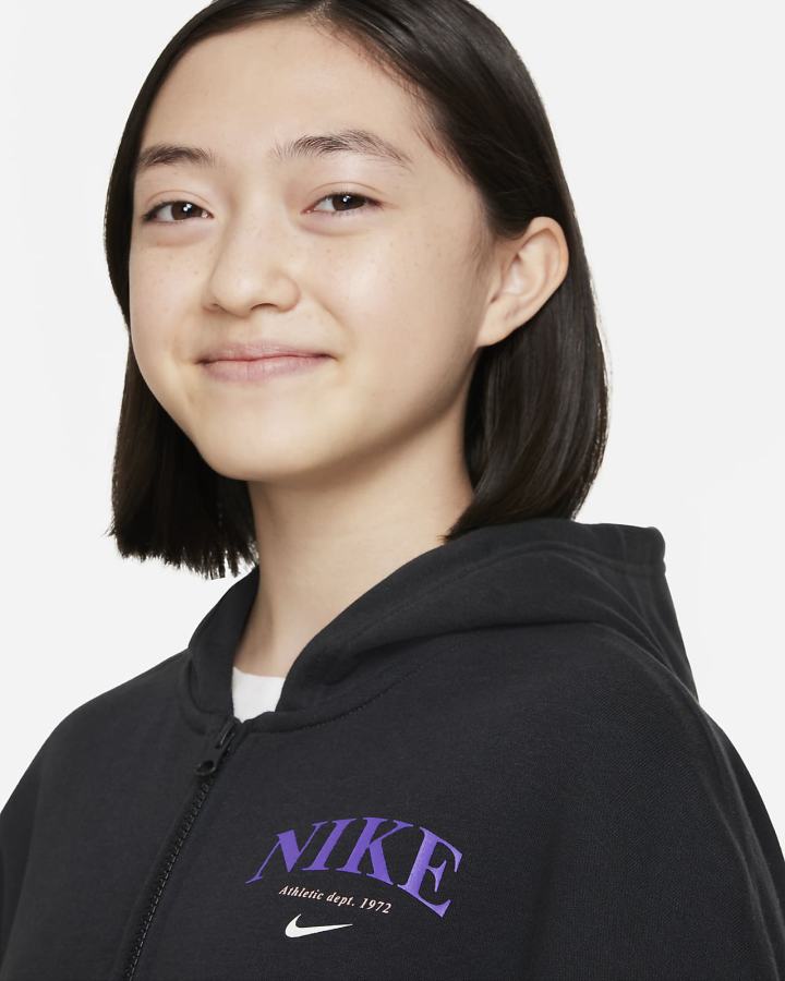 Sudadera Con Capucha Nike Sportswear Trend Kids Full-Zip Fleece Niña Negras | EGXNZ-9347