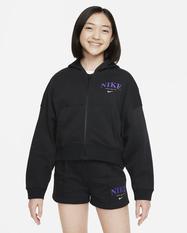 Sudadera Con Capucha Nike Sportswear Trend Kids Full-Zip Fleece Niña Negras | EGXNZ-9347