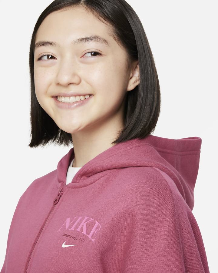 Sudadera Con Capucha Nike Sportswear Trend Kids Full-Zip Fleece Niña Rosas | WNMHV-5214