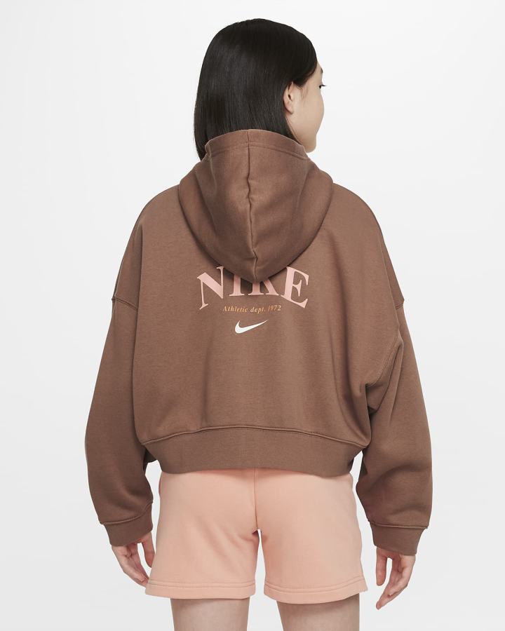 Sudadera Con Capucha Nike Sportswear Trend Kids Full-Zip Fleece Niña Marrones | XETAQ-3495